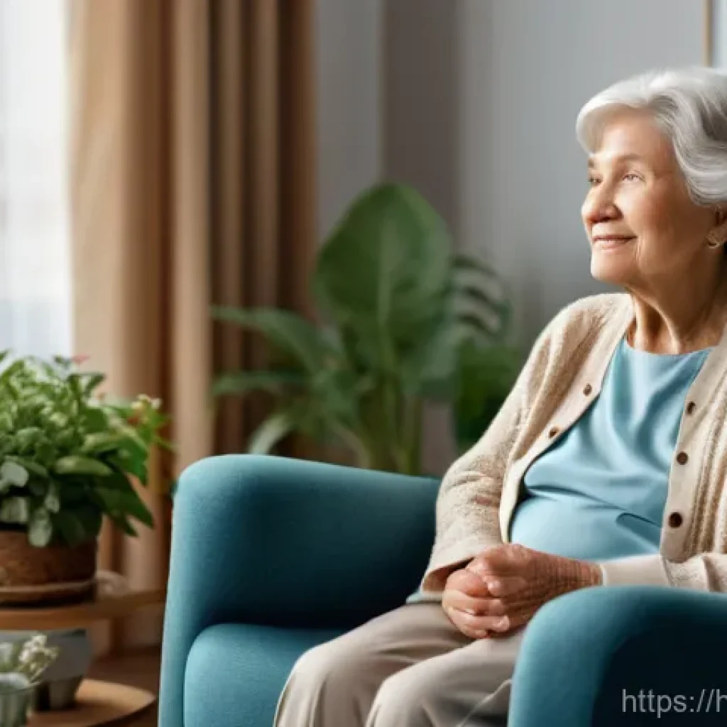 요양병원에서 제공하는 심리상담 - **Prompt 1: Emotional Support in an Elder Care Home**
    "A serene, well-lit room in a modern elder...