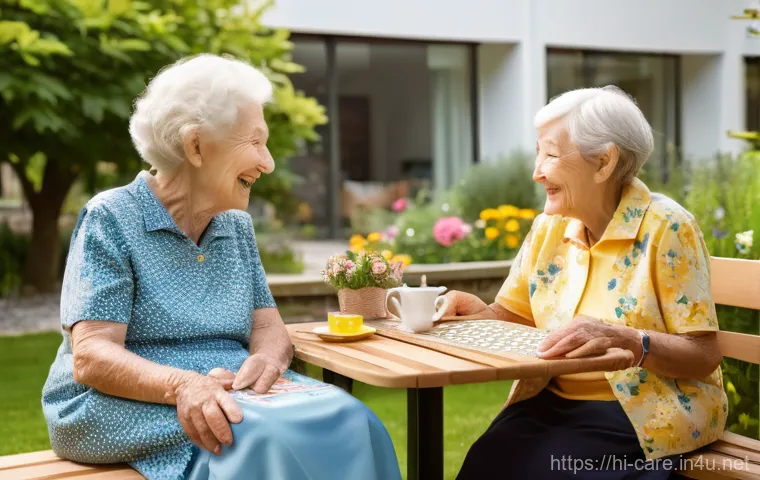 요양병원에서 제공하는 심리상담 - **Prompt 1: Emotional Support in an Elder Care Home**
    "A serene, well-lit room in a modern elder...